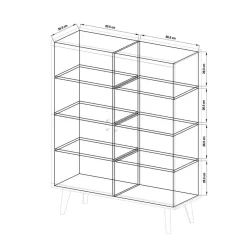 Clearance Set Wohnzimmer Schränke & Regal - Cablos (vierteilig) Wohnwände