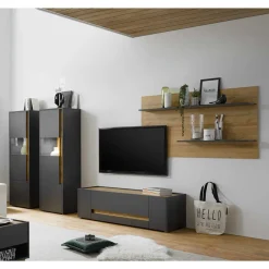 Discount Set Wohnzimmermöbel günstig - Ahilav (vierteilig) Wohnwände