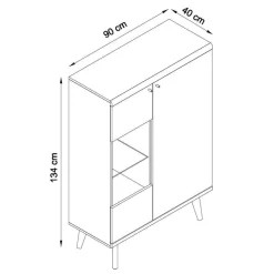 Sale Set Wohnzimmermöbel im Skandi Design - Cablos II (fünfteilig) Wohnwände