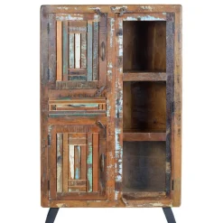 Sale Shabby Chic Vitrinenschrank aus Recyclingholz - Tunar Highboards|Vitrinen