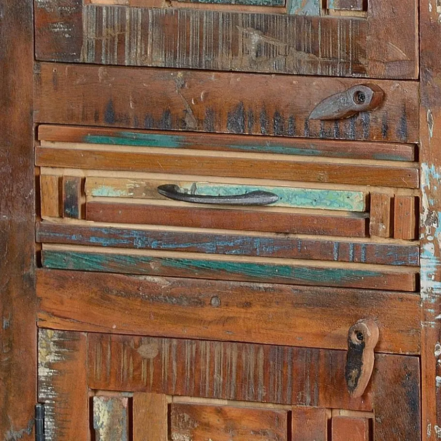 Sale Shabby Chic Vitrinenschrank aus Recyclingholz - Tunar Highboards|Vitrinen