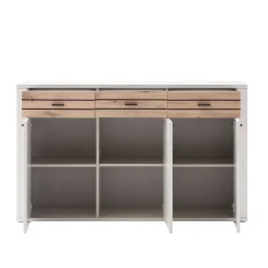 Sideboard in Lichtgrau mit Wildeiche - Ballina Sideboards