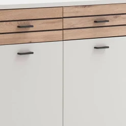 Sideboard in Lichtgrau mit Wildeiche - Ballina Sideboards