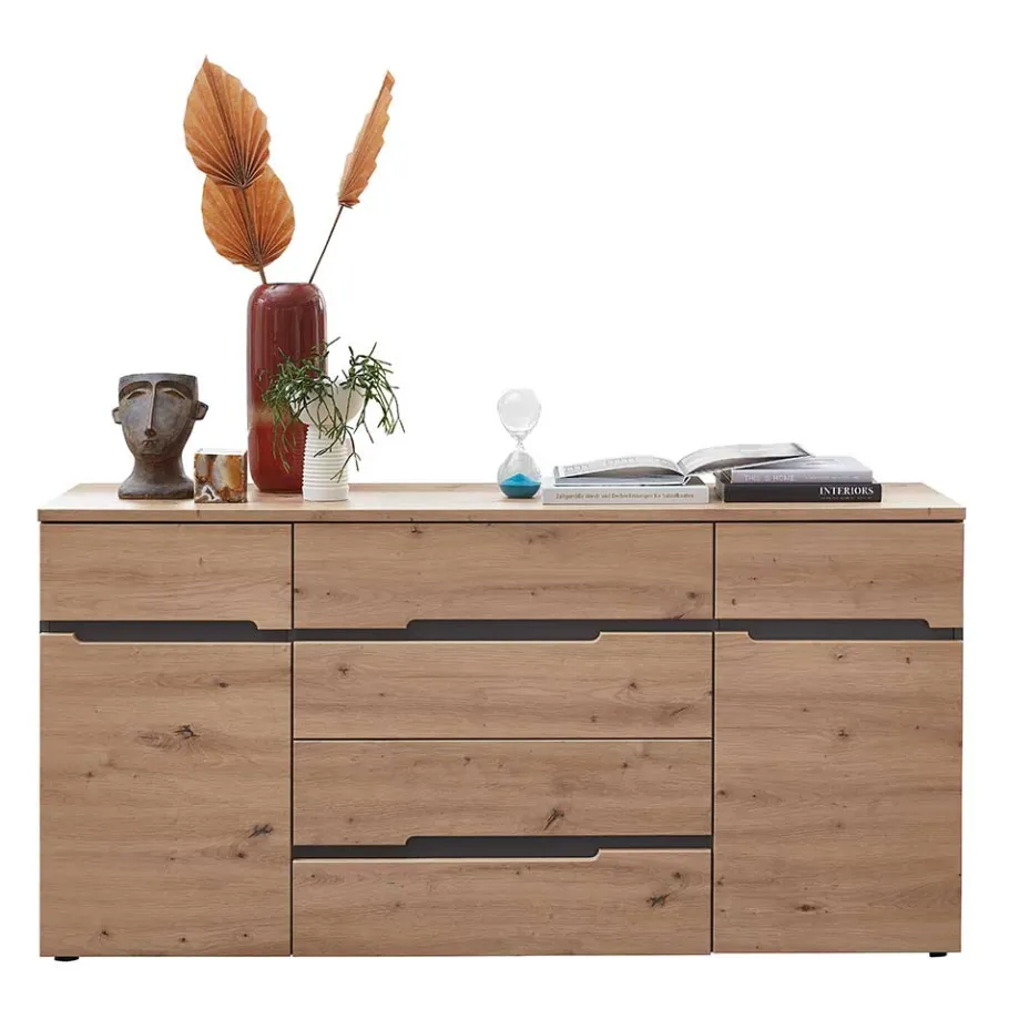 Sideboard in Wildeiche & Dunkelgrau - Kuetra Sideboards