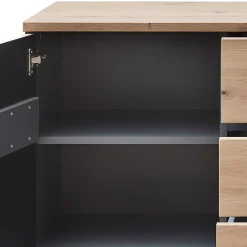 Sideboard in Wildeiche & Dunkelgrau - Kuetra Sideboards