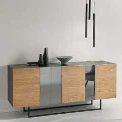 Sideboard mit Spiegeleinsätzen in Rauchgrau - Sisabel Sideboards