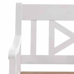 Outlet Sitzbank Barlad in Weiß Bernsteinfarben Sitzbank