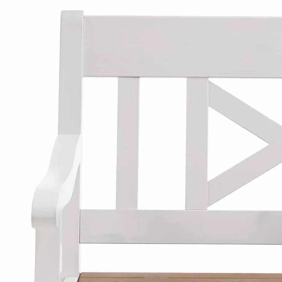 Outlet Sitzbank Barlad in Weiß Bernsteinfarben Sitzbank