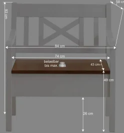Outlet Sitzbank Barlad in Weiß Bernsteinfarben Sitzbank