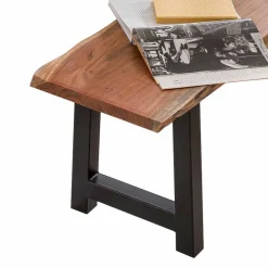 Hot Sitzbank Sadello mit Baumkante Akazie massiv Sitzbank