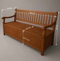 3-Sitzer Garten Bank mit Truhe - Durai Sitzbank