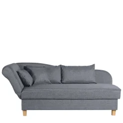 3-Sitzer Recamiere in Jeansblau mit Buche - Foresta Sofas