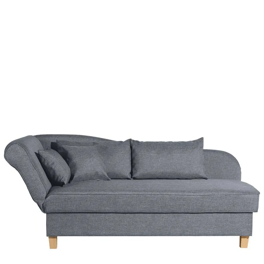 3-Sitzer Recamiere in Jeansblau mit Buche - Foresta Sofas