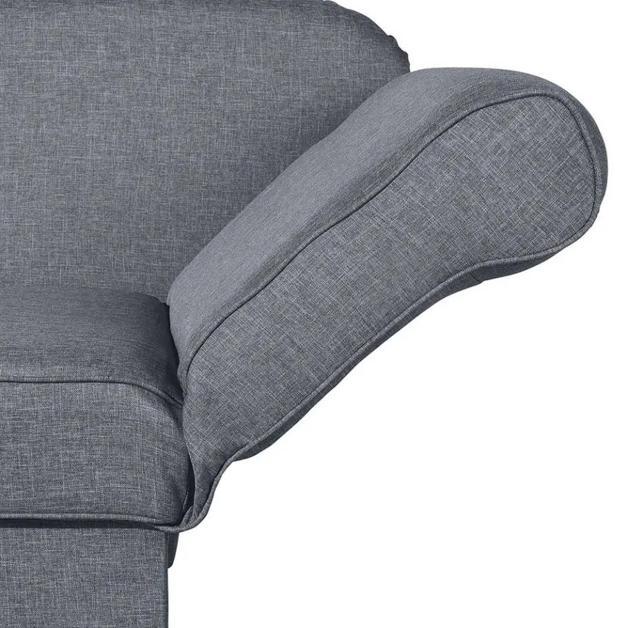 3-Sitzer Recamiere in Jeansblau mit Buche - Foresta Sofas