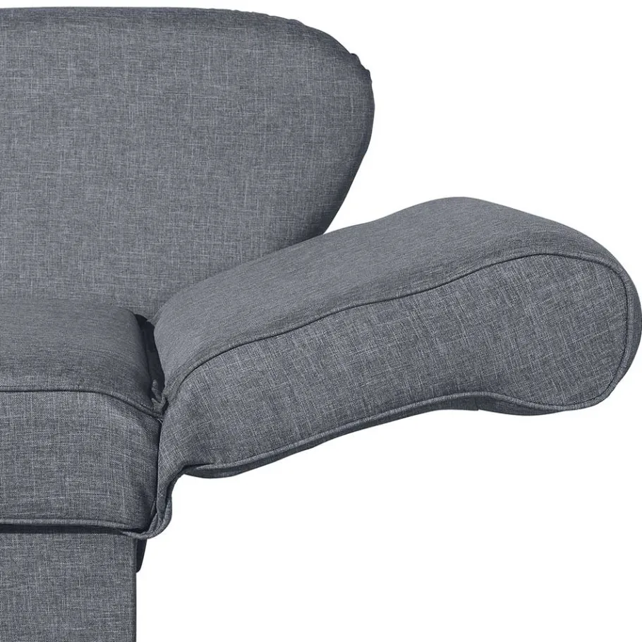 3-Sitzer Recamiere in Jeansblau mit Buche - Foresta Sofas