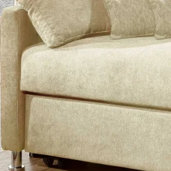 2-Sitzer Wohnzimmercouch in Creme - ausklappbar - Elsaro Sofas