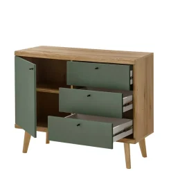 Best Skandi Anbauwand-Möbel in Graugrün - Oliva (vierteilig) Wohnwände