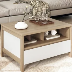 Sale Skandi Couchtisch in Weiß und Eiche Dekor - Ovidio Tische