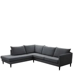 Skandi Ecksofa in Anthrazit mit Schwarz - Soltropa Sofas