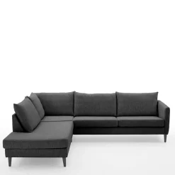 Skandi Ecksofa in Anthrazit mit Schwarz - Soltropa Sofas