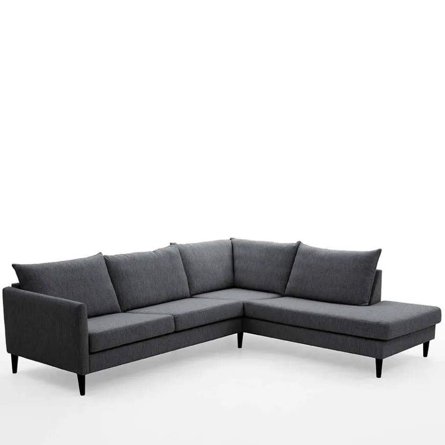 Skandi Ecksofa in Anthrazit mit Schwarz - Soltropa Sofas