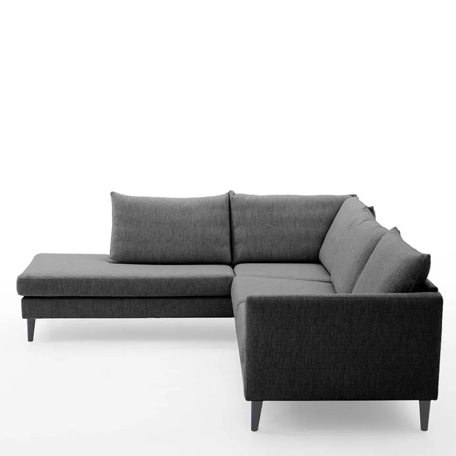 Skandi Ecksofa in Anthrazit mit Schwarz - Soltropa Sofas