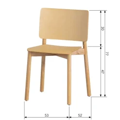 Skandi Holzstühle in Natur lackiert - Furcia (2er Set) Stühle