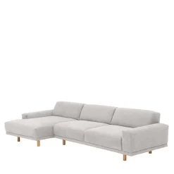 Best Skandi Polsterecke in Silbergrau mit Eiche - Zita Sofas