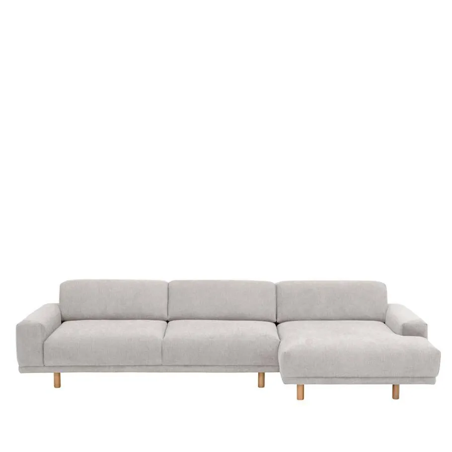 Best Skandi Polsterecke in Silbergrau mit Eiche - Zita Sofas
