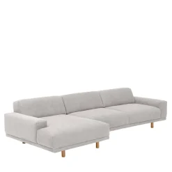 Best Skandi Polsterecke in Silbergrau mit Eiche - Zita Sofas