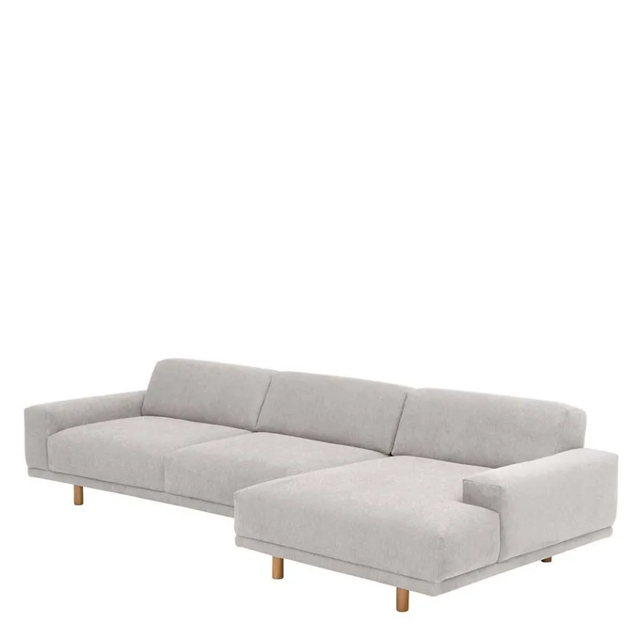 Best Skandi Polsterecke in Silbergrau mit Eiche - Zita Sofas