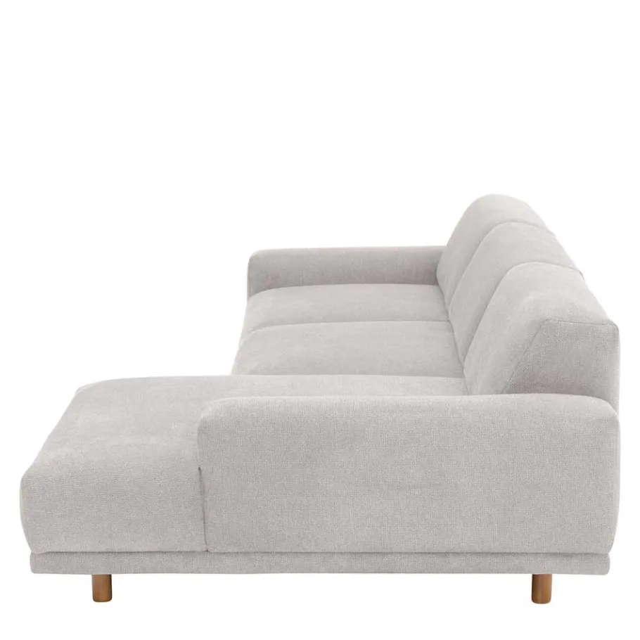 Best Skandi Polsterecke in Silbergrau mit Eiche - Zita Sofas