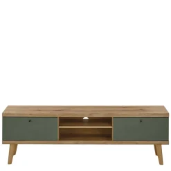 Outlet Skandi TV Anbauwand Möbel in Graugrün - Oliva (dreiteilig) Wohnwände