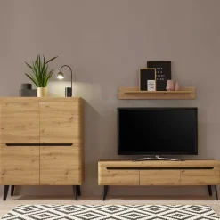 New Skandinavische Wohnwand Möbel Set - Olcian (dreiteilig) Wohnwände