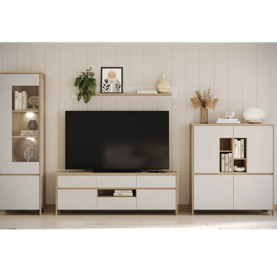 Hot Skandi-TV-Wohnwand Kombi - Ovidio (vierteilig) Wohnwände