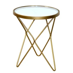 Outlet Spiegelglas Beistelltisch mit runder Platte - Loregrema Tische