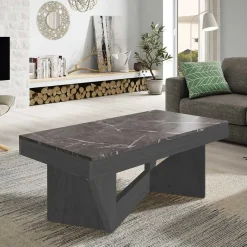 Online Staufach Couchtisch in Schwarzgrau & Dunkelgrau - Cadruna Tische