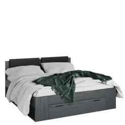 Stauraum Doppelbett in Eiche Grau - Carika Betten