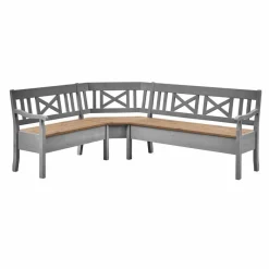 Sale Stauraum Eckbank Jytte in Grau mit Braun Sitzbank