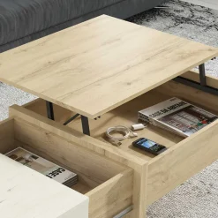 Outlet Stauraum Sofatisch in Wildeiche & Creme - Tara Tische