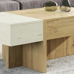 Outlet Stauraum Sofatisch in Wildeiche & Creme - Tara Tische