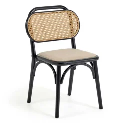 Outlet Stühle aus Ulme & Rattan & Stoff - Boxtan (2er Set) Stühle