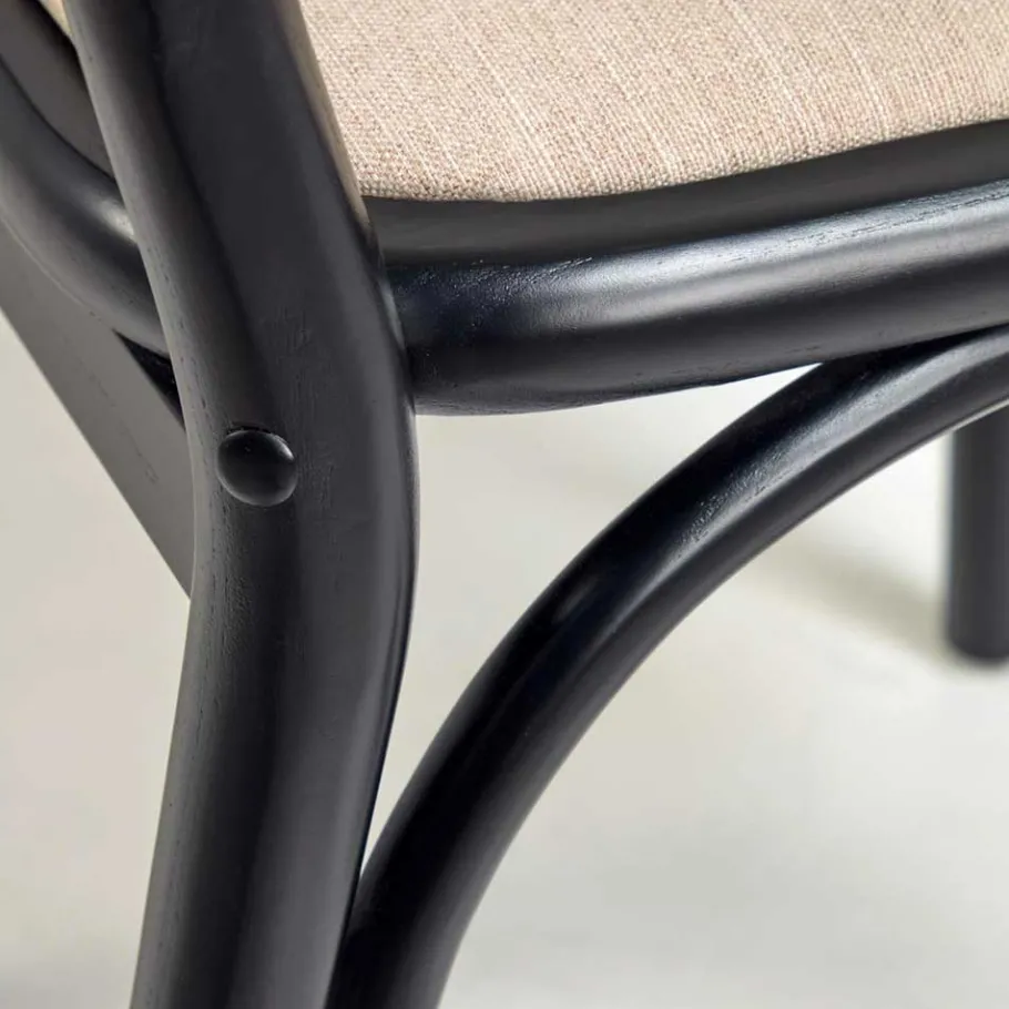 Outlet Stühle aus Ulme & Rattan & Stoff - Boxtan (2er Set) Stühle