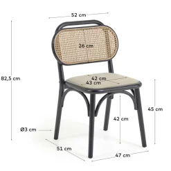 Outlet Stühle aus Ulme & Rattan & Stoff - Boxtan (2er Set) Stühle