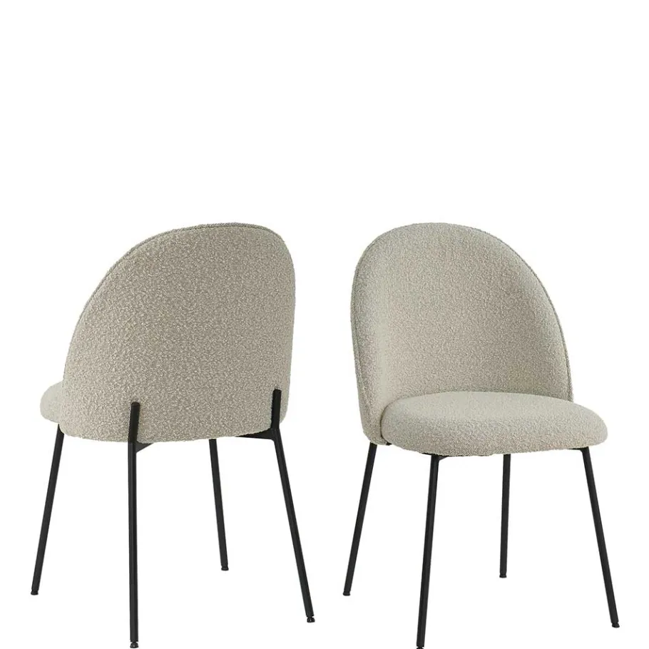 Discount Stühle in Beigegrau mit Schwarz - Facanella (2er Set) Stühle