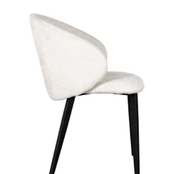 Outlet Stühle in Cremeweiß Struktursamt - Levetreal (2er Set) Stühle