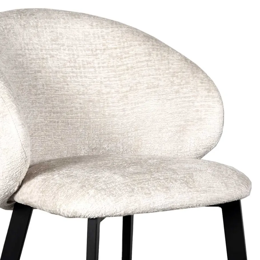 Outlet Stühle in Cremeweiß Struktursamt - Levetreal (2er Set) Stühle