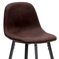 Stilvoller Barhocker mit Schalensitz Creditana Kunstleder Vintage Braun (2er Set) Hocker