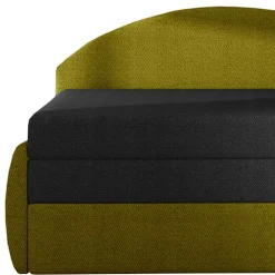 Stoff Recamiere in Dunkelgrau und Messinggelb - Clemeta Betten|Sofas