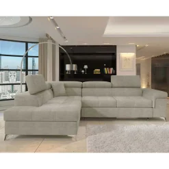 Sale Stoffcouch mit Bettfunktion in Taupe - Moglesia Betten|Sofas